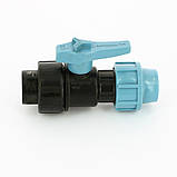 Кран d 40x1 1/4"ВР, кульовий ( вентиль) Унідельта, затискний з внутрішньою різьбою,поліпропіленовий, фото 4