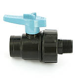 Кран d 3/4"x 3/4", ВР-НР, кульовий ( вентиль) Унідельта, з зовнішнимі різьбами, з американкою, фото 3