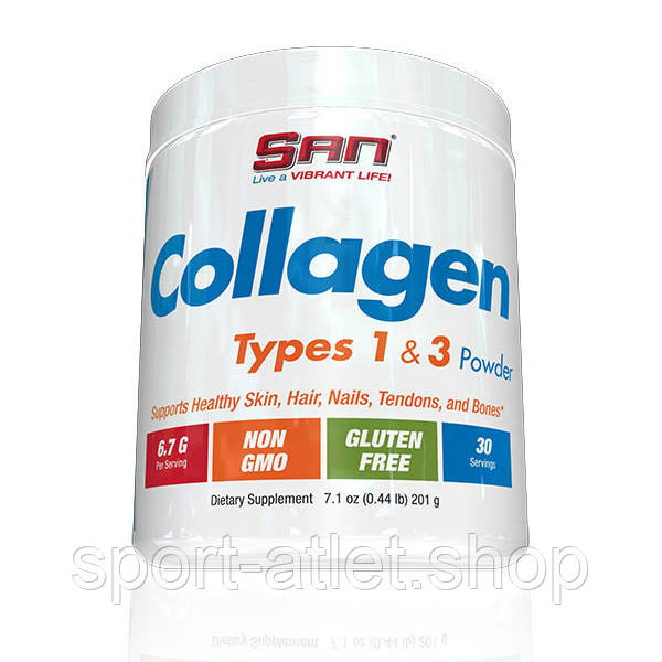 Препарат для суглобів і зв'язок SAN Collagen Types 1 and 3, 200 грам