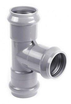 Трійник НПВХ d 110х110х110/90°, напірний, розтрубний, фото 1