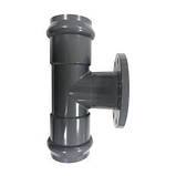 Трійник НПВХ, d 315х200х315/90°, напірний, редукційний, розтруб/фланець/розтруб, фото 5