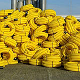 Труба дренажна d 50 мм, у бухтах, жовта, перфорована, фото 7