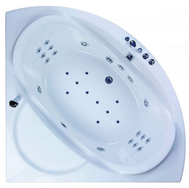 Гідромасажна ванна Devit Fresh Lux з аеро, підсвічуванням і панеллю 15031121A, 1500х1500х830 мм