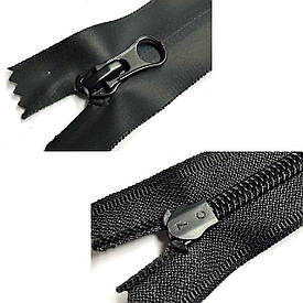 Спіральна блискавка 70см Чорна прогумована водовідштовхувальна Тип 7 Kiwi