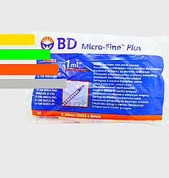 Інсуліновий Шприц BD Micro-fine Plus-Микрофайн 1ml, голка 8мм