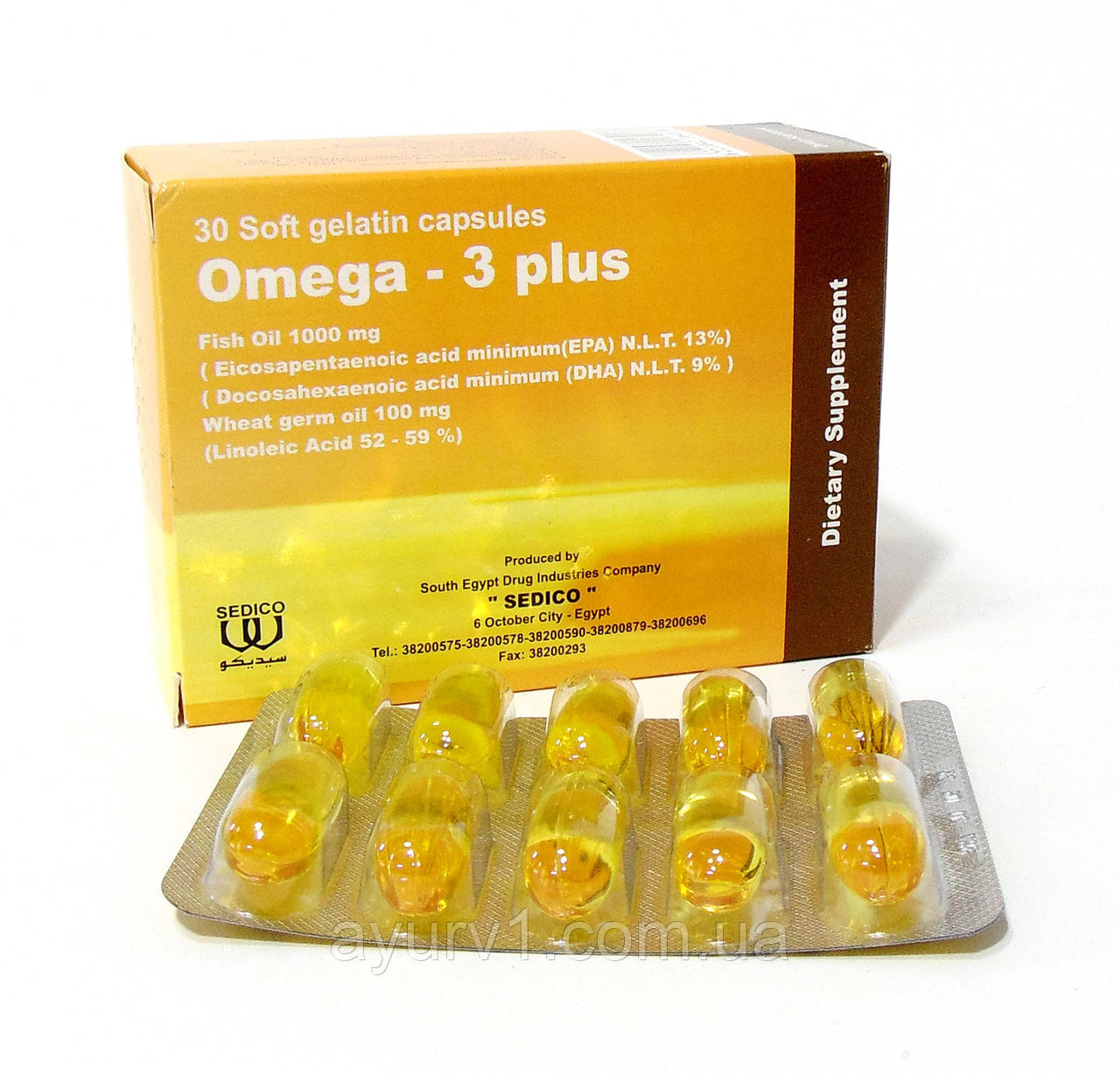 Omega — 3 Plus capsules, Омега — 3 Плюс / 30 кап