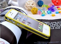 Бампер iPhone 4/4S жовтий з прозорою серединою