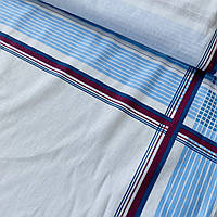 Ситець хустковий для чоловічих носових хусток із синіми та блакитними смужками, ш. 1 м