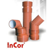 Труби та фітинги INCOR - двошарова гофрована каналізація з ПП (SN8)