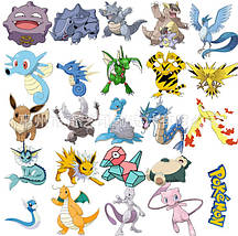 Набір вінілових наклейок стикерів Pokemon Покемон Стікербомбінг на автотелефон ноутбук стіну 100 шт., фото 5