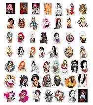 Набір вінілових наклейок стикерів Милі дівчата Стікербомбінг на автотелефон ноутбук стіну 50 шт., фото 3