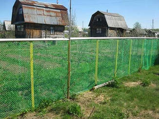 Огороджувальна сітка, осередок 50*50 см, висота 1 м, зелена щільна, фото 2