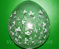 Латексний повітряна кулька-пакувальник кристал прозорий листочки 18"(45см) 1шт Gemar