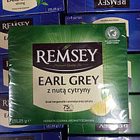 Чай чорний Remsey Earl Grey зі смаком лимона і бергамота 75 пакетиків