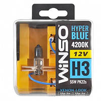 Мощные галогенные лампы Winso HYPER BLUE H3 12V 4200K 55W PK22s 2 шт (712350)