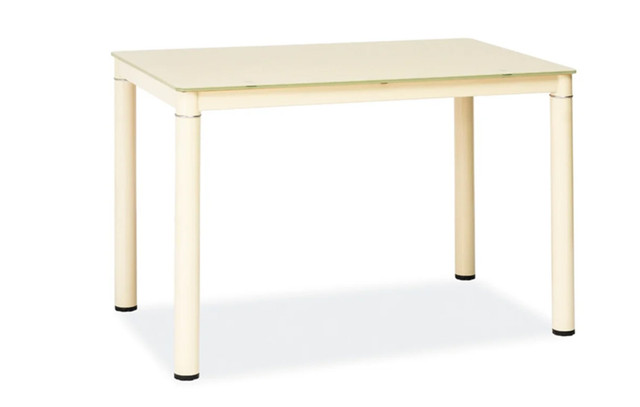 Кухонный стеклянный стол Galant 110 см прямоугольный кремовый Signal Польша Кухонный стеклянный стол Galant 110 см прямоугольный кремовый Signal Польша