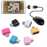Перехідник OTG MicroUSB USB Адаптер ВІДГ Підключення Флешки Мишки, фото 3
