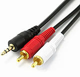 Кабель 2R-3.5mm 1.5m AV RCA Аудіо Відео Тюльпани, фото 2