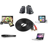 Кабель 2R-3.5mm 1.5m AV RCA Аудіо Відео Тюльпани, фото 3