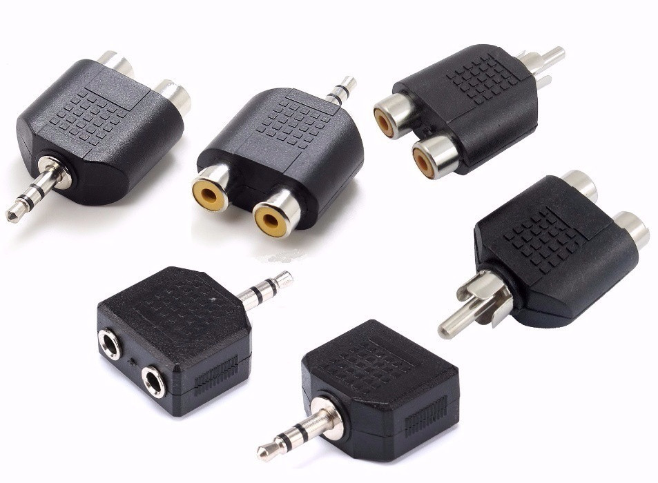 Перехідник Mini Jack 3.5 Stereo 2RCA Адаптер Тюльпан (мама тато)