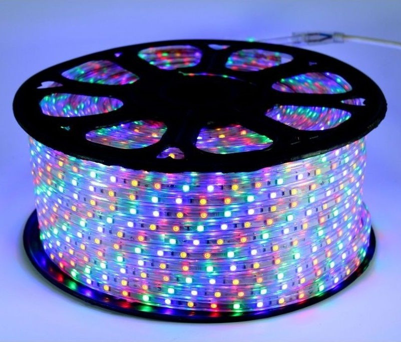 Різнобарвна стрічка RGB 60 LED 220V Сведдіодна