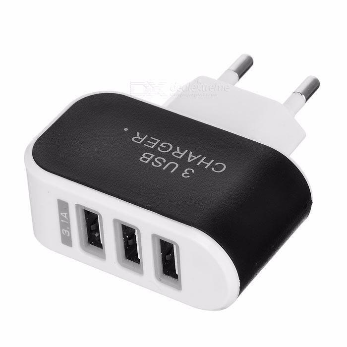 Адаптер Зарядний Пристрій Charger 3.1 A 5V 3 USB Зарядка Блок Живлення