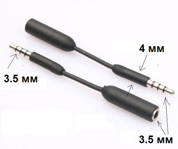 Перехідник Jack 3.5 мм на Jack 3.5 мм 4pin Штекер Аудіо Роз'єм Стерео, фото 1