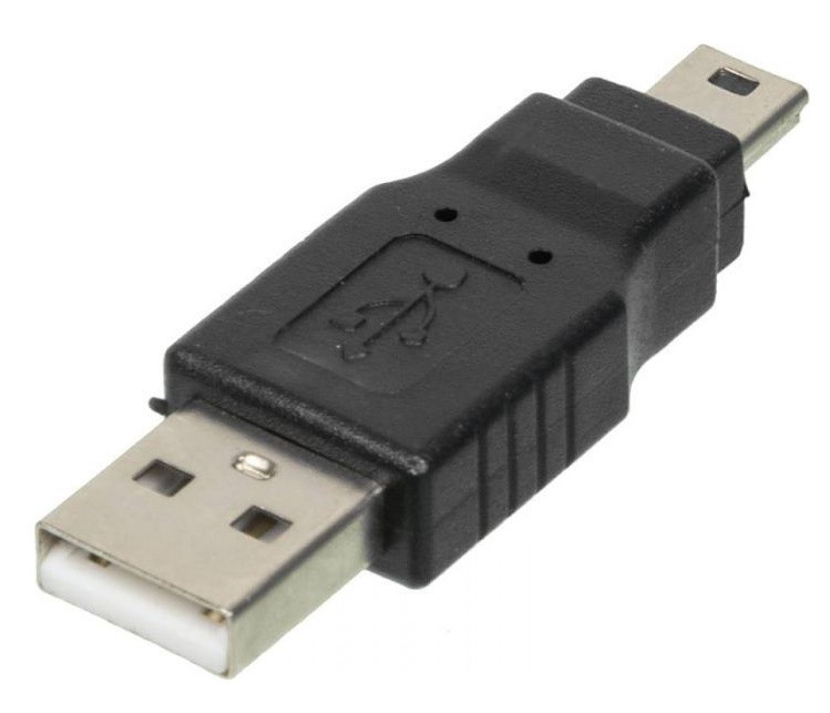 Адаптер Перехідник USB2.0 (тато) на Mini USB (тато), фото 1
