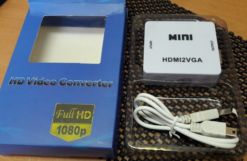Перетворювач Конвертер HDMI на VGA Адаптер Аудіо з живленням, фото 1