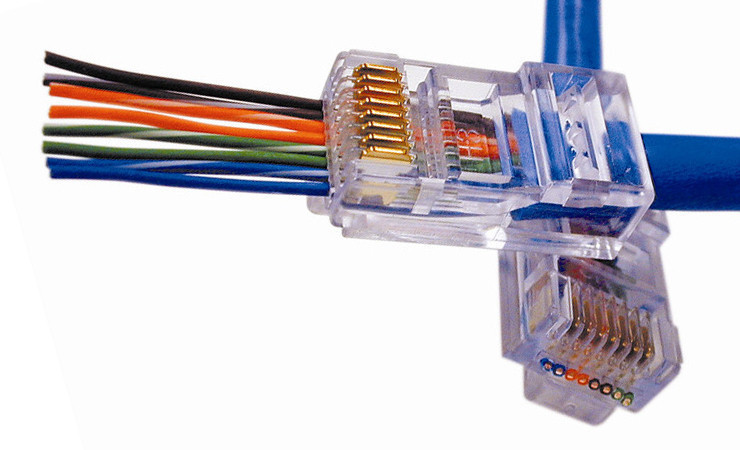 10x Конектор RJ45 8P8C Cat6 EZ-RJ45 з наскрізним отвором, фото 1