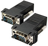 Перехідник з VGA на Lan RJ45 (тато) Подовжувач Відеокабелю по крученій Парі, фото 2