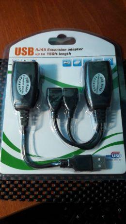 Подовжувач USB 2/4 порти до 45 метрів по UTP кабелю/витій парі (RJ45)