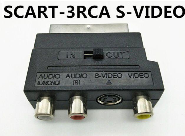 Адаптер перехідник SCART 3xRCA/AV (СКАРТ-> Тюльпани) VIDEO дві сторони