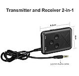 2 в 1 Bluetooth 4.2 TX RX Передавач Приймач 3.5 мм Бездротовий Стерео Аудіо Адаптер з акумулятором, фото 3