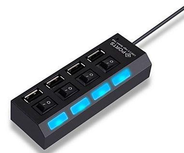 USB 2.0 HUB 4 порти, ХАБ з кнопками та LED/розгалужувач/концентратор