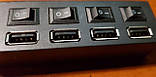 USB 2.0 HUB 4 порти, ХАБ з кнопками та LED/розгалужувач/концентратор, фото 7