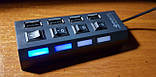USB 2.0 HUB 4 порти, ХАБ з кнопками та LED/розгалужувач/концентратор, фото 8