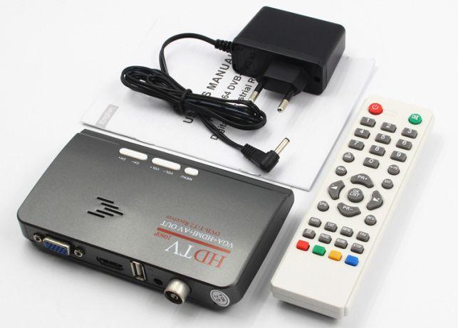 Зовнішній T2 тв тюнер для монітора DVB-Т2 VGA/HDMI Box HDMI HD 1080