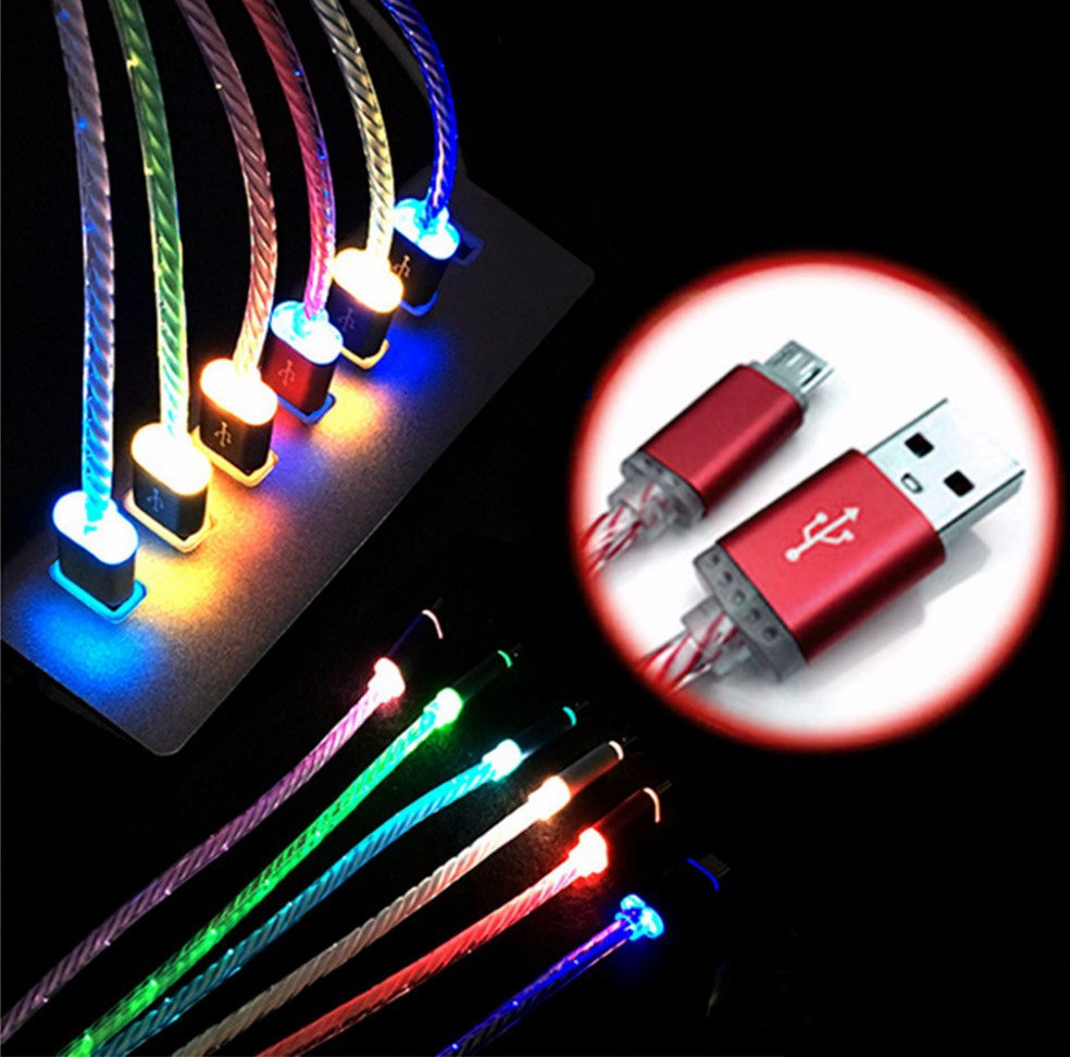 Шнур Samsung Micro USB Світиться Силіконовий 1м.