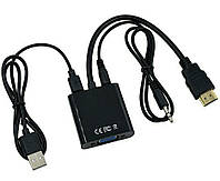 Конвертер HDMI to VGA + Аудіо + Живлення від USB Перехідник Адаптер
