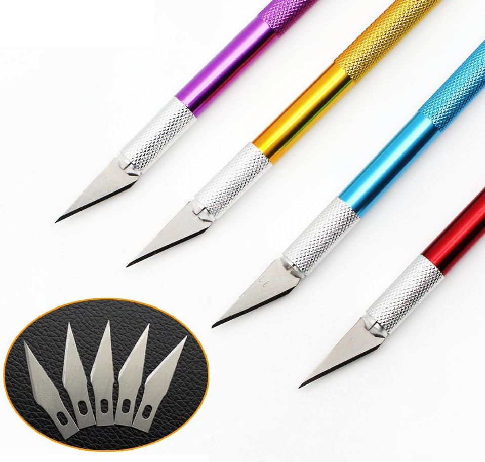 Скальпель + 6 Лез Різак Макетний Ніж Металевий, фото 1