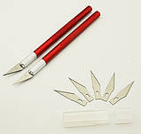 Скальпель + 6 Лез Різак Макетний Ніж Металевий, фото 6