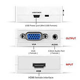 Конвертер перехідник HDMI->VGA USB-живлення +звук HDMI2VGA, фото 5