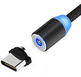 Круглий Магнітний Кабель Type-C USB 2 A з Підсвіткою Посилений, фото 3