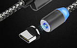 Круглий Магнітний Кабель Type-C USB 2 A з Підсвіткою Посилений, фото 4