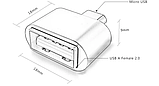 МініOTG перехідник microUSB —> USB для телефона планшета адаптер ОТГ, фото 6