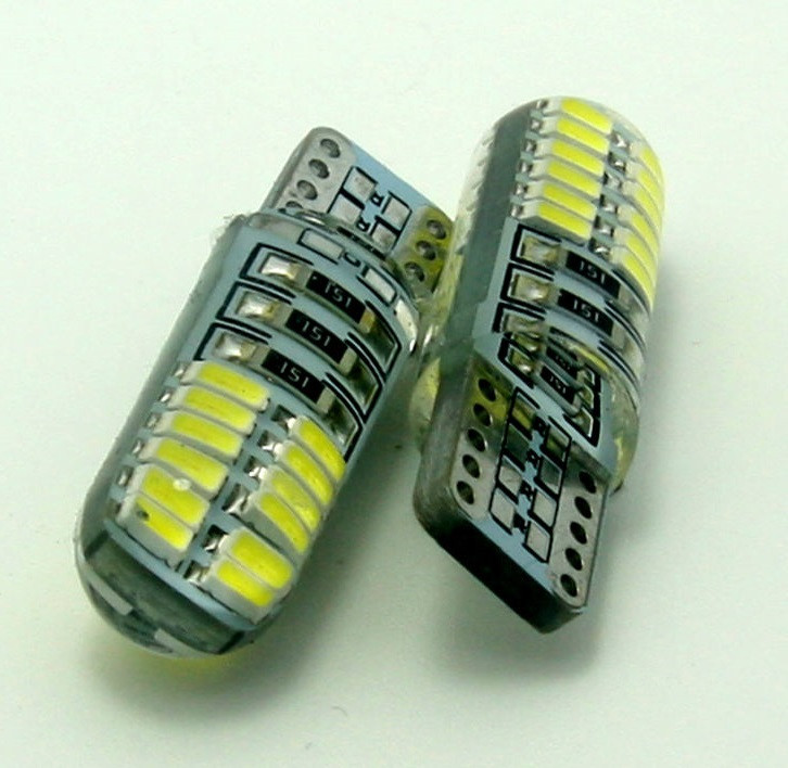Світлодіодна Лампа Т10 24 SMD 3014 12V 150Lm Silicone LED Автолампи