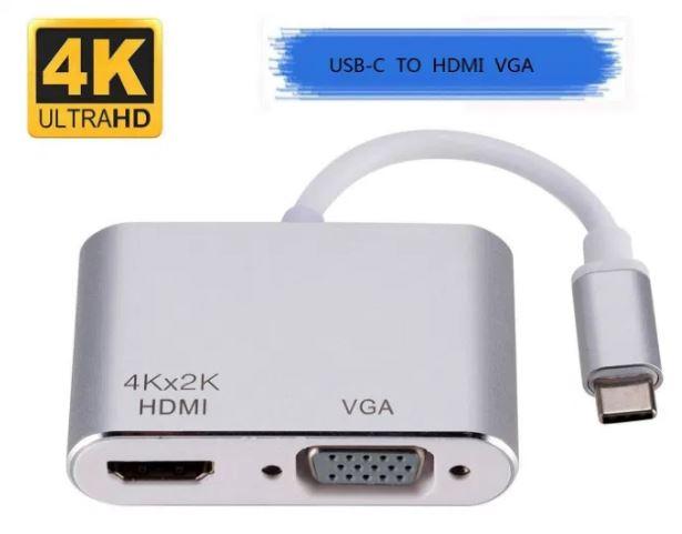 Адаптер 4K USB Type-C USB 3.1 —> HDMI+VGA/ТВ/Multiport монітор/телів