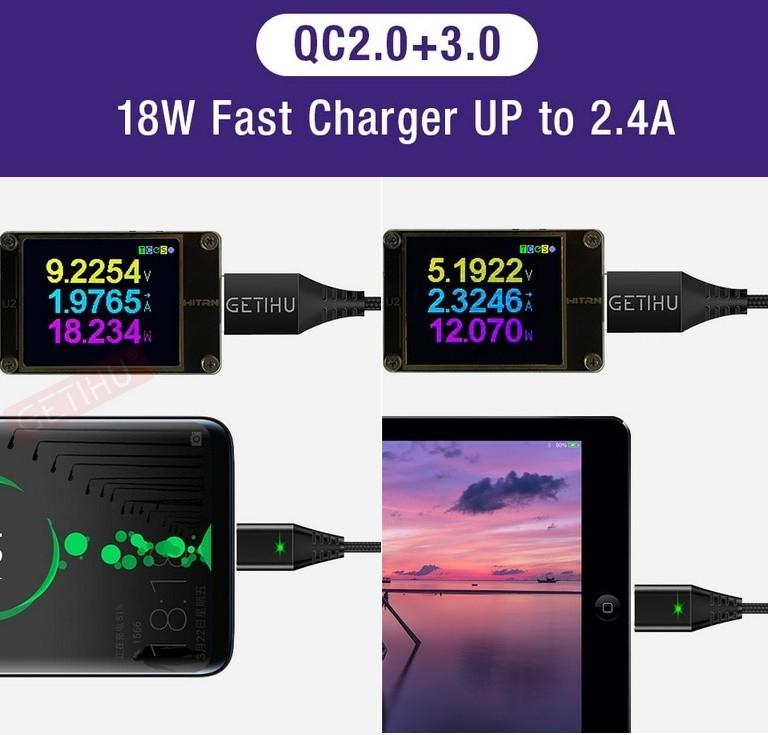 Магнітний USB 3.0 Кабель GETIHU 2.4A для Швидкого Заряджання та Передання даних Micro USB 10pin