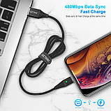 Магнітний USB 3.0 Кабель GETIHU 2.4 A для Швидкої Зарядки і Передачі даних iPhone 8pin, фото 3